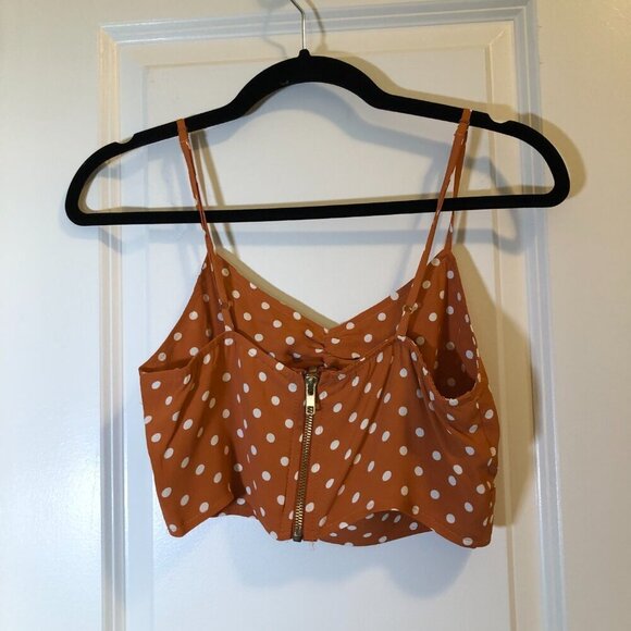 Flynn Skye Polka Dot Cleo Crop Top Rust/White Size XS EUC - Picture 6 of 11